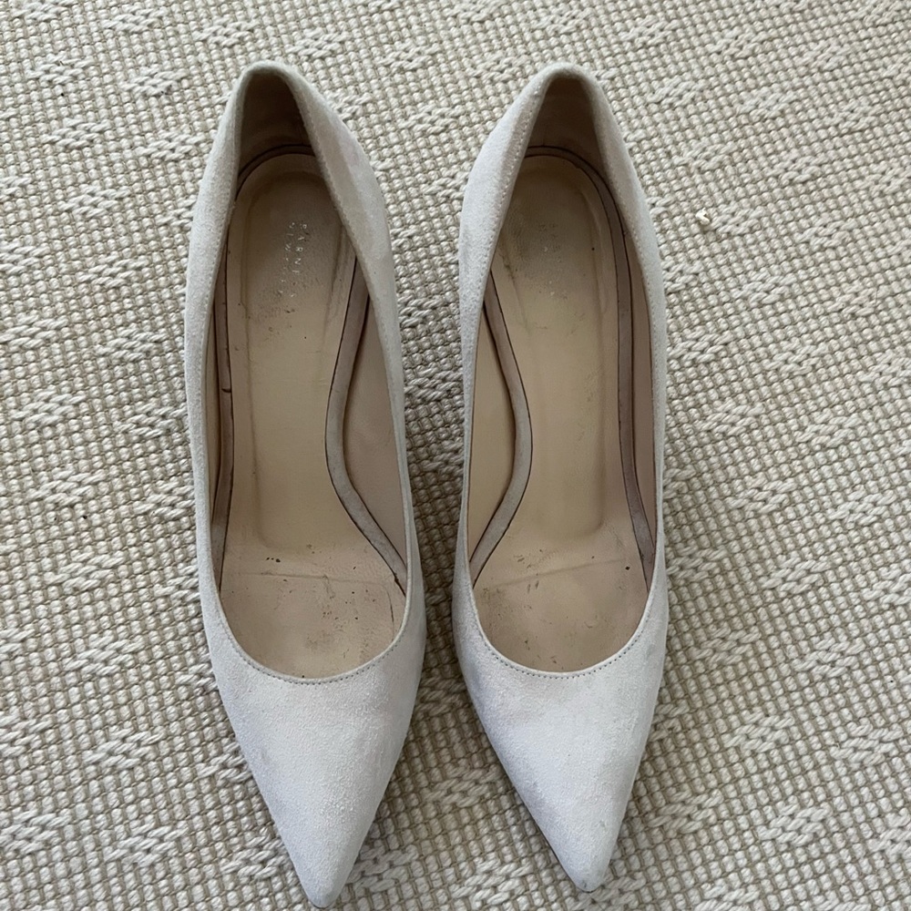Barneys New York Suede Pointy Toe Pumps - Picture 2 of 11